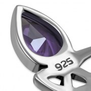 Amethyst CZ Tiny Celtic Trinity Knot Pendant, p346